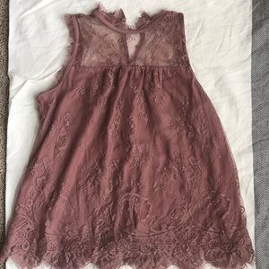 Sleeveless lace top